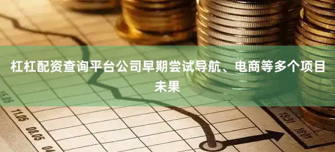 杠杠配资查询平台公司早期尝试导航、电商等多个项目未果
